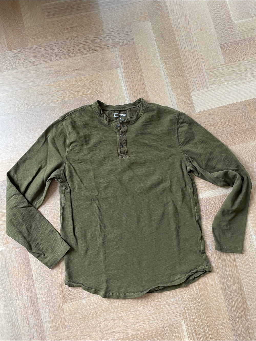 Lucky Brown cotton Henley size medium